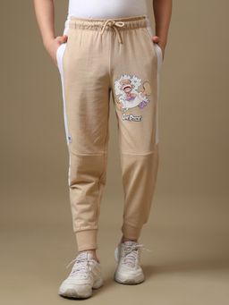 Kidsville - Beige Official One Piece Luffy Gear 5 Boy's Printed Joggers