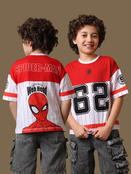 Kidsville - Multi-Color Official Spiderman: Web Head Baseball Jersey T-Shirt