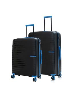 Nasher Miles - Black Textured Trolley Bag (Pack of 2) (M-L)