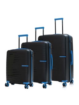 Nasher Miles - Black Textured Trolley Bag (Pack of 3) (S/M/L)