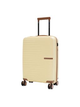 Nasher Miles - Cream Textured Trolley Bag (Small)