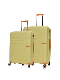 Nasher Miles - Cream Textured Trolley Bag (Pack of 2) (M-L)