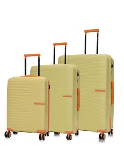 Nasher Miles - Cream Textured Trolley Bag (Pack of 3) (S/M/L)
