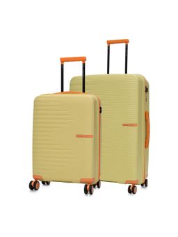 Nasher Miles - Cream Textured Trolley Bag (Pack of 2) (S-M)