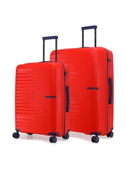 Nasher Miles - Red Textured Trolley Bag (Pack of 2) (M-L)