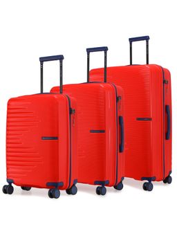 Nasher Miles - Red Textured Trolley Bag (Pack of 3) (S/M/L)