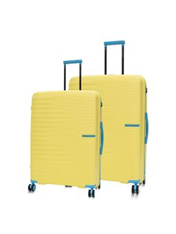 Nasher Miles - Yellow Textured Trolley Bag (Pack of 2) (M-L)