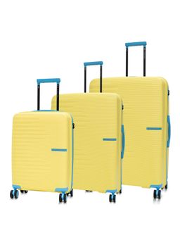 Nasher Miles - Yellow Textured Trolley Bag (Pack of 3) (S/M/L)
