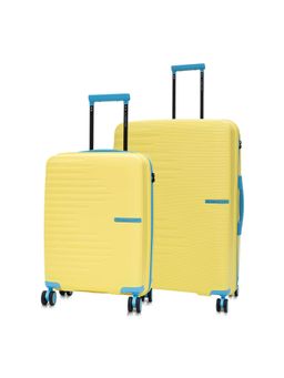 Nasher Miles - Yellow Textured Trolley Bag (Pack of 2) (S-M)