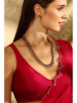 Biba - Women Gold Brass Necklace and Earrings Set