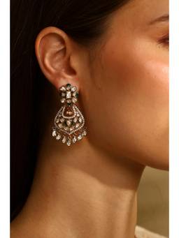 Biba - Women Green Brass Drop and Dangler Earrings
