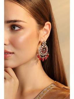 Biba - Women Red Brass Chaandbali