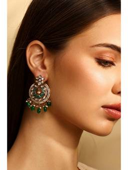 Biba - Women Green Brass Chaandbali