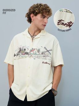 The Souled Store - Off White Hawaiian Shirt: Earth-Bound