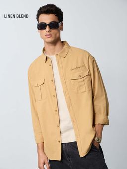 The Souled Store - Beige Linen Shirt