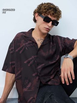 The Souled Store - Brown Oversized Shirt: Dragonfly