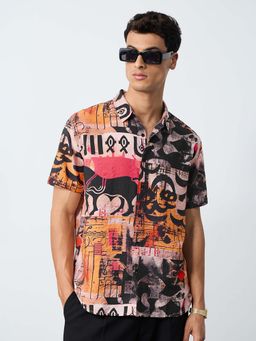 The Souled Store - Holiday Shirt: The Harappan Motif Orange Shirt