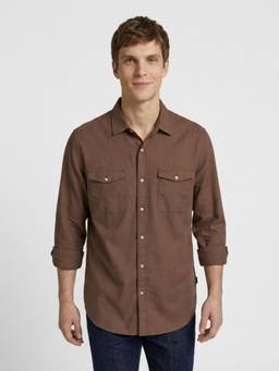 Pepe Jeans - Brown Solid Cotton Regular Fit Shirt