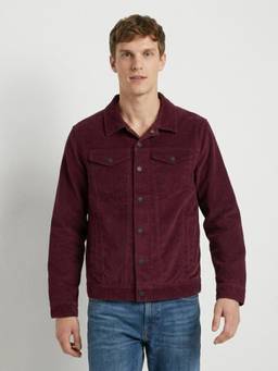 Pepe Jeans - Wine Solid Cotton Regular Fit Jacket