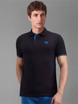 Pepe Jeans - Black Solid Polycotton Regular Fit Polo T-Shirt