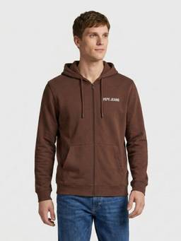 Pepe Jeans - Brown Printed Cotton Regular Fit Hoodie