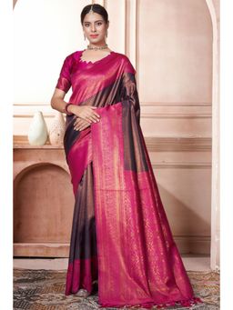 SGF11 - Women Multi-Color Woven Saree with Unstitched Blouse