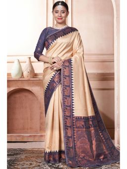 SGF11 - Women Purple Woven Saree with Unstitched Blouse