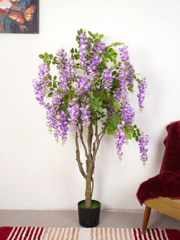 Home Bloom - Artificial Wisteria Blush Purple Plant with Pot