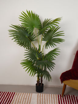 Home Bloom - Artificial Green Circular Fan Palm Plant with Pot