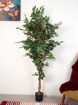 Home Bloom - Artificial Green Grand Ficus Plant with Pot