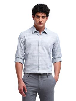 Arrow Newyork - Men Blue Checks Full Sleeves Collar Neck Formal Shirt