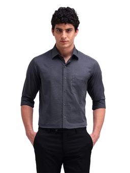 Arrow - Men Grey Solid Full Sleeves Collar Neck Formal Shirt
