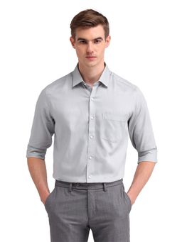 Arrow - Men Grey Solid Full Sleeves Collar Neck Formal Shirt