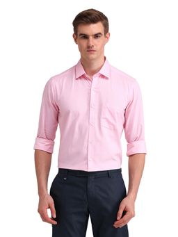 Arrow - Men Pink Stripes Full Sleeves Collar Neck Formal Shirt