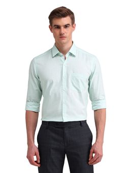 Arrow - Men Green Checks Full Sleeves Collar Neck Formal Shirt