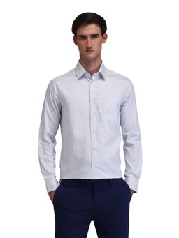 Arrow - Men Off White Self Design Full Sleeves Collar Neck Formal Shirt