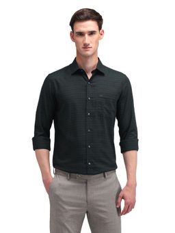 Arrow - Men Green Checks Full Sleeves Collar Neck Formal Shirt