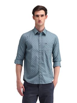 Arrow Sports - Men Blue Printed Full Sleeves Collar Neck Casual Shirt