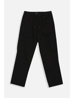 Allen Solly - Boys Black Regular Fit Solid Trouser