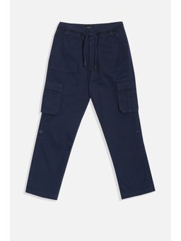 Allen Solly - Boys Navy Blue Regular Fit Solid Trouser