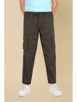 Allen Solly - Boys Dark Grey Regular Fit Solid Trouser