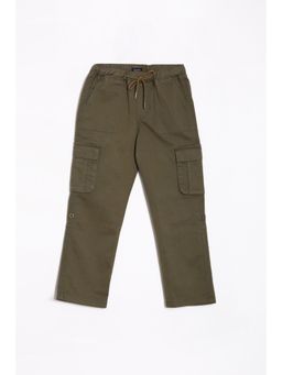 Allen Solly - Boys Olive Regular Fit Solid Trouser