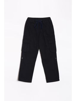Allen Solly - Boys Navy Blue Regular Fit Solid Trouser