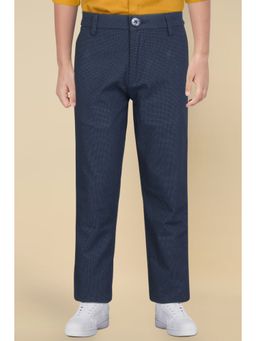 Allen Solly - Boys Navy Blue Slim Fit Print Trouser