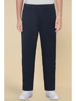 Allen Solly - Boys Navy Blue Slim Fit Solid Trouser