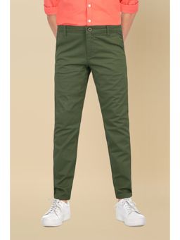 Allen Solly - Boys Olive Slim Fit Solid Trouser
