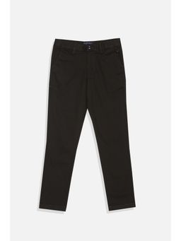 Allen Solly - Boys Dark Brown Slim Fit Solid Trouser