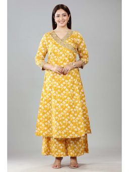 Cotton Culture - Mustard Cotton A-Line Printed Co-Ord (Set of 2)
