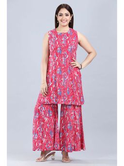 Cotton Culture - Pink Cotton Sleeveless Printed Co-Ord (Set of 2)