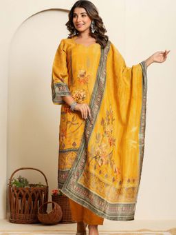HOUSE OF JAMOTI - Evening Primrose Kurta and Pant with Dupatta (Set of 3)